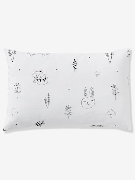 Taie D Oreiller Bebe Foret Magique Oeko Tex Blanc Noir Linge De Lit Deco