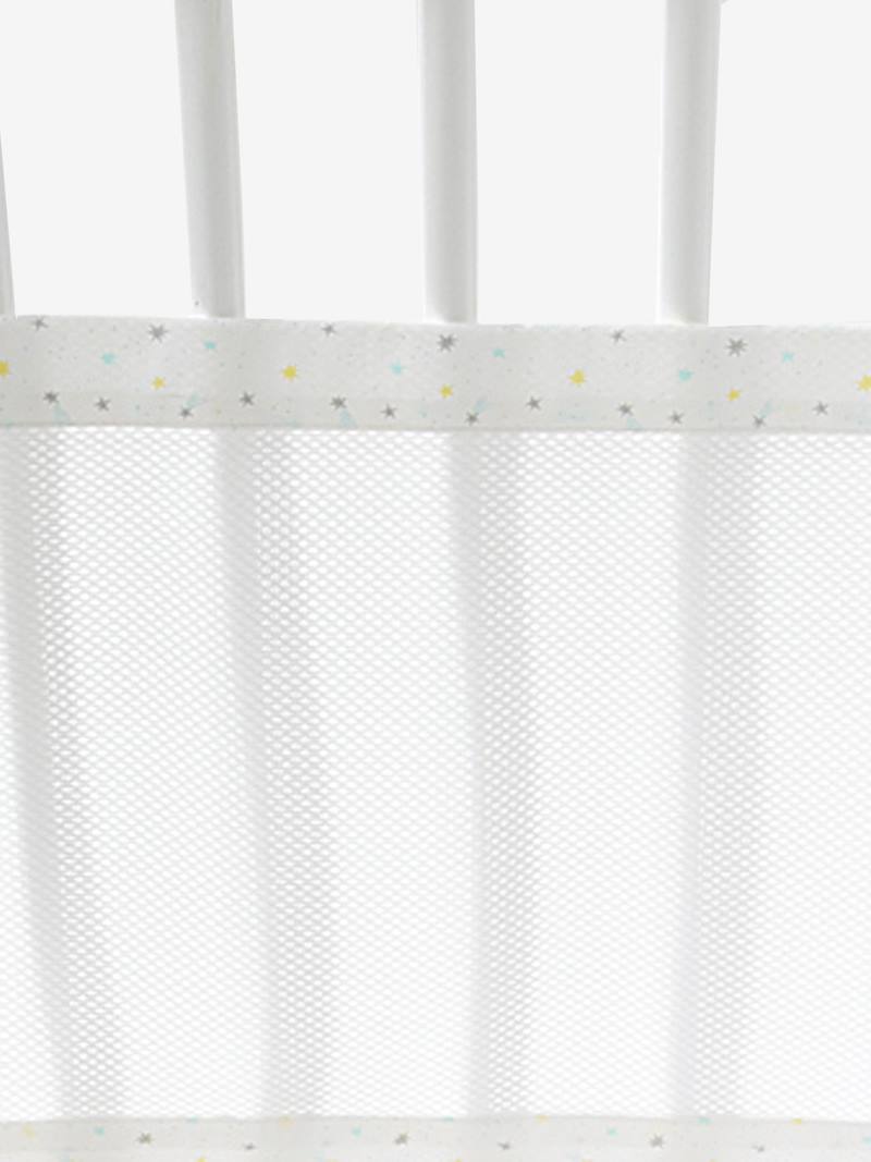 Cot Bumper, Breathable, Night Stars white