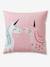 Girls' Duvet Cover + Pillowcase, Magic Unicorns Theme BLUE LIGHT SOLID WITH DESIGN - vertbaudet enfant 