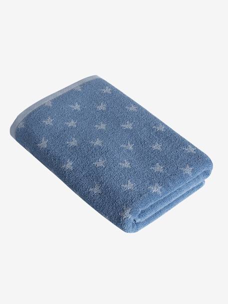 Bath Towel BLUE MEDIUM ALL OVER PRINTED+Green/cloud+Grey/stars+Pink/polka dot - vertbaudet enfant 