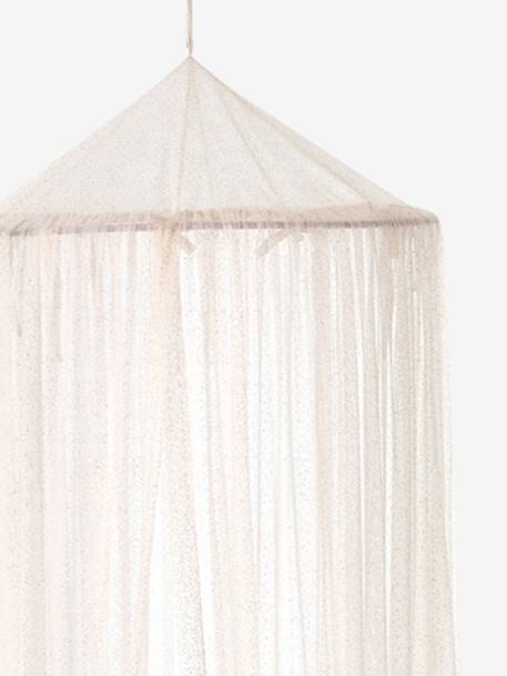 Canopy Curtain with Glitter PINK LIGHT SOLID WITH DESIGN - vertbaudet enfant 