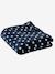 Children's Microfibre Blanket, Star Print BLUE DARK ALL OVER PRINTED+GREY LIGHT ALL OVER PRINTED - vertbaudet enfant 