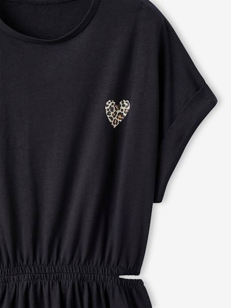 Robe fille avec ouvertures côtés anthracite+vanille - vertbaudet enfant 
