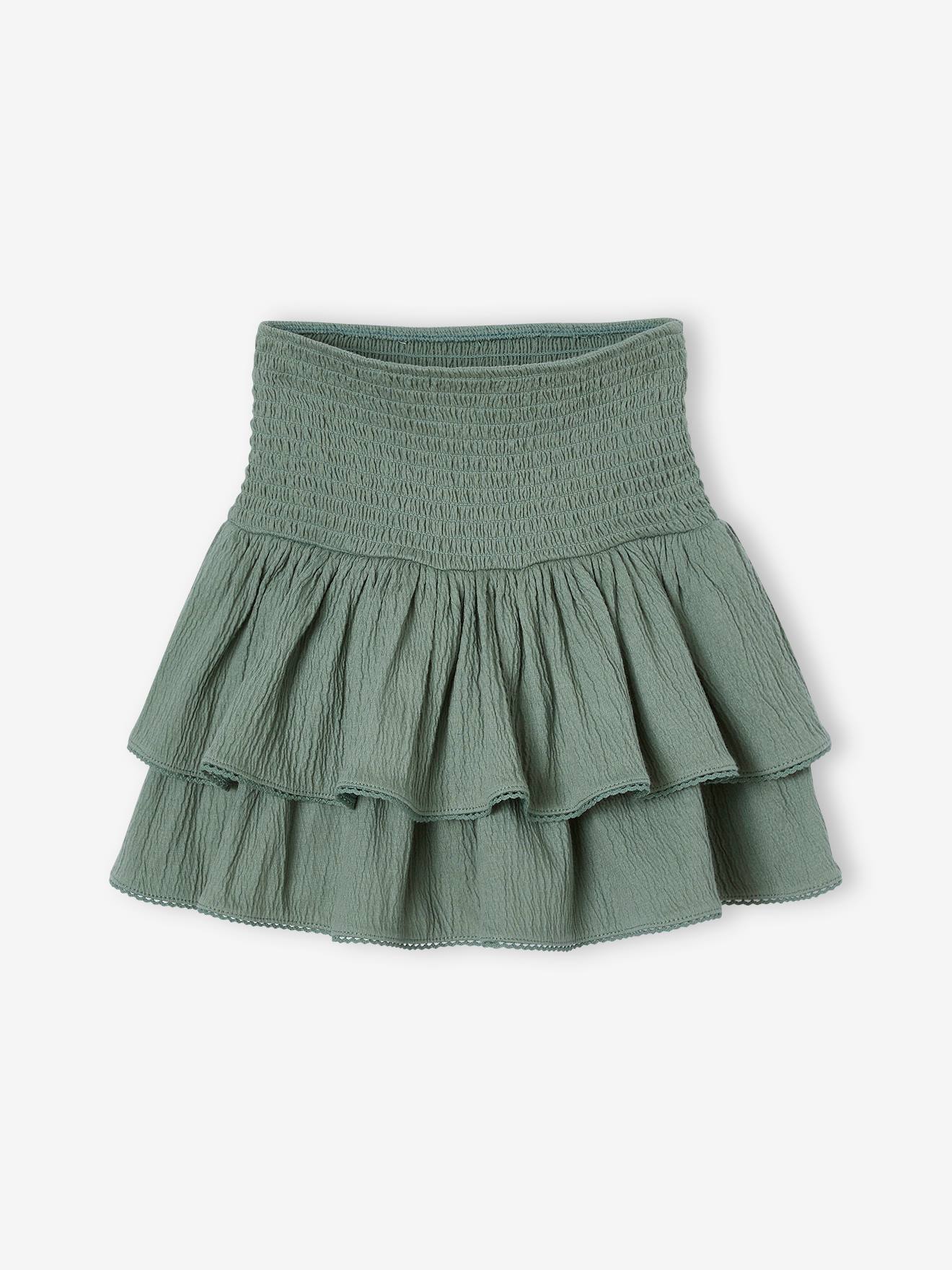 激安！特価品 frilly-skirt-with-smocked- スカート