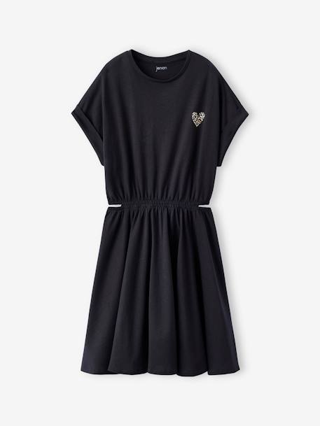 Robe fille avec ouvertures côtés anthracite+vanille - vertbaudet enfant 