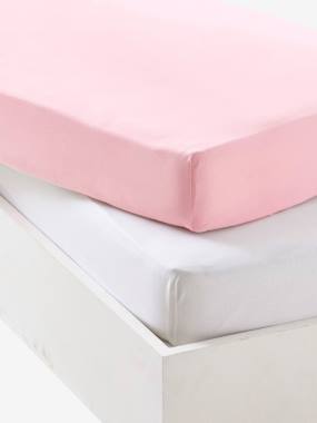 Linge de lit & Déco-Lot de 2 draps-housses bébé en jersey extensible