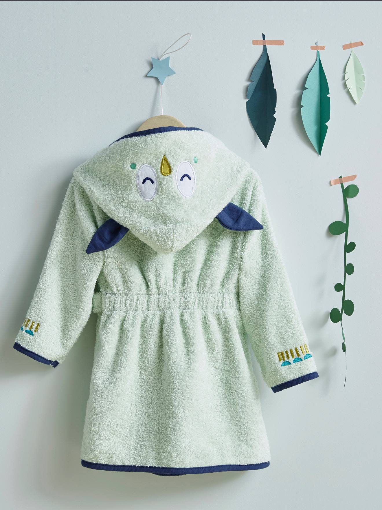 Baby Bathrobe Owl Light Green Bedding Decor