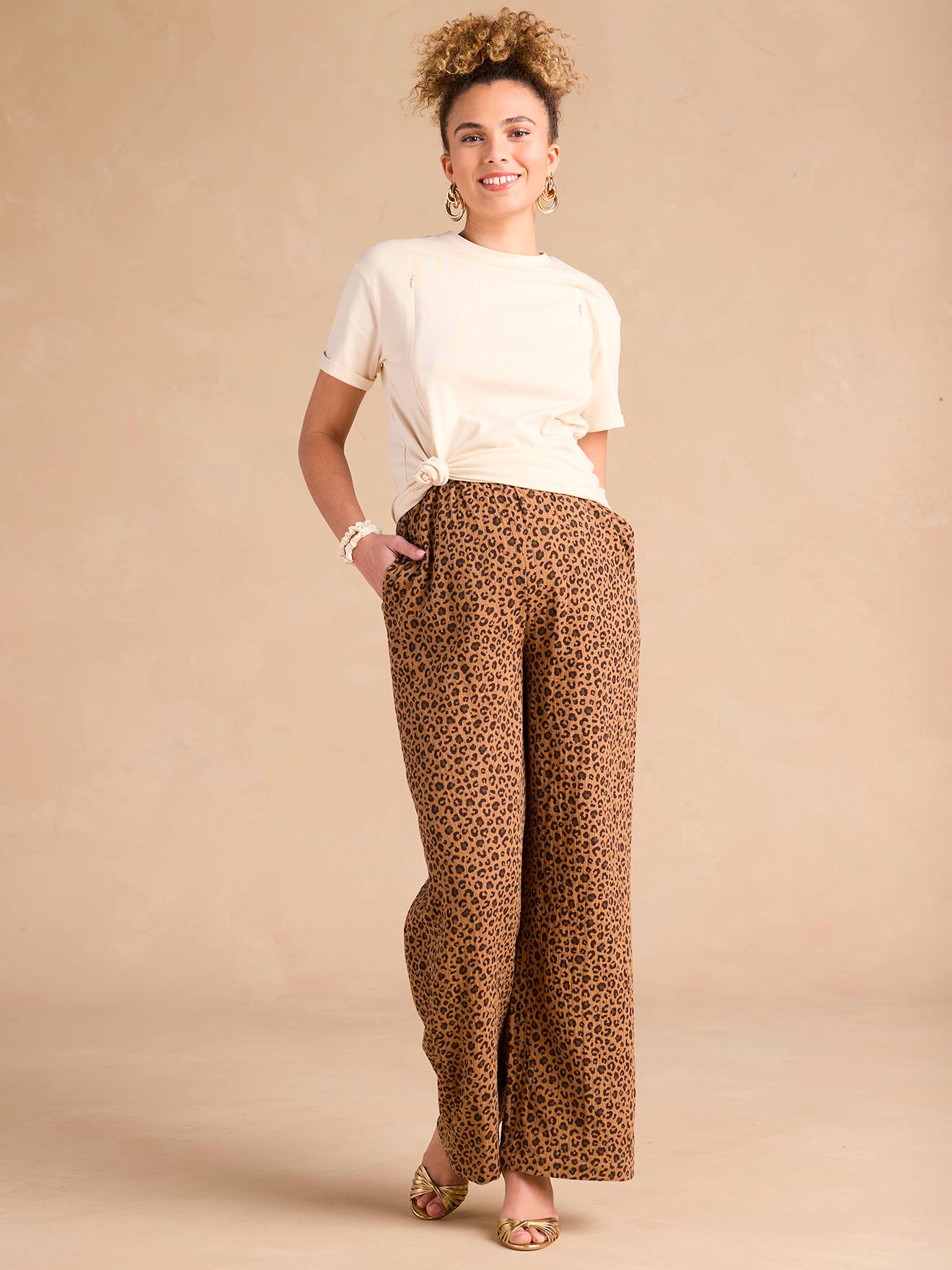 Pantalon De Grossesse En Gaze De Coton Vertbaudet - Confortable Et Élégant Avec Bandeau Stretch