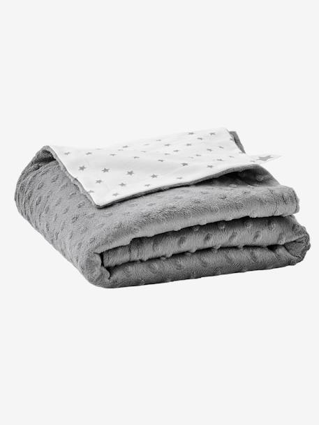 Couverture Bebe Bi Face Minky Molleton Stella Oeko Tex Gris Linge De Lit Deco