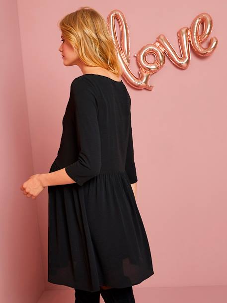 Robe de grossesse fluide boutonnée devant Marine imprimé+Noir+ORANGE CLAIR IMPRIME - vertbaudet enfant 