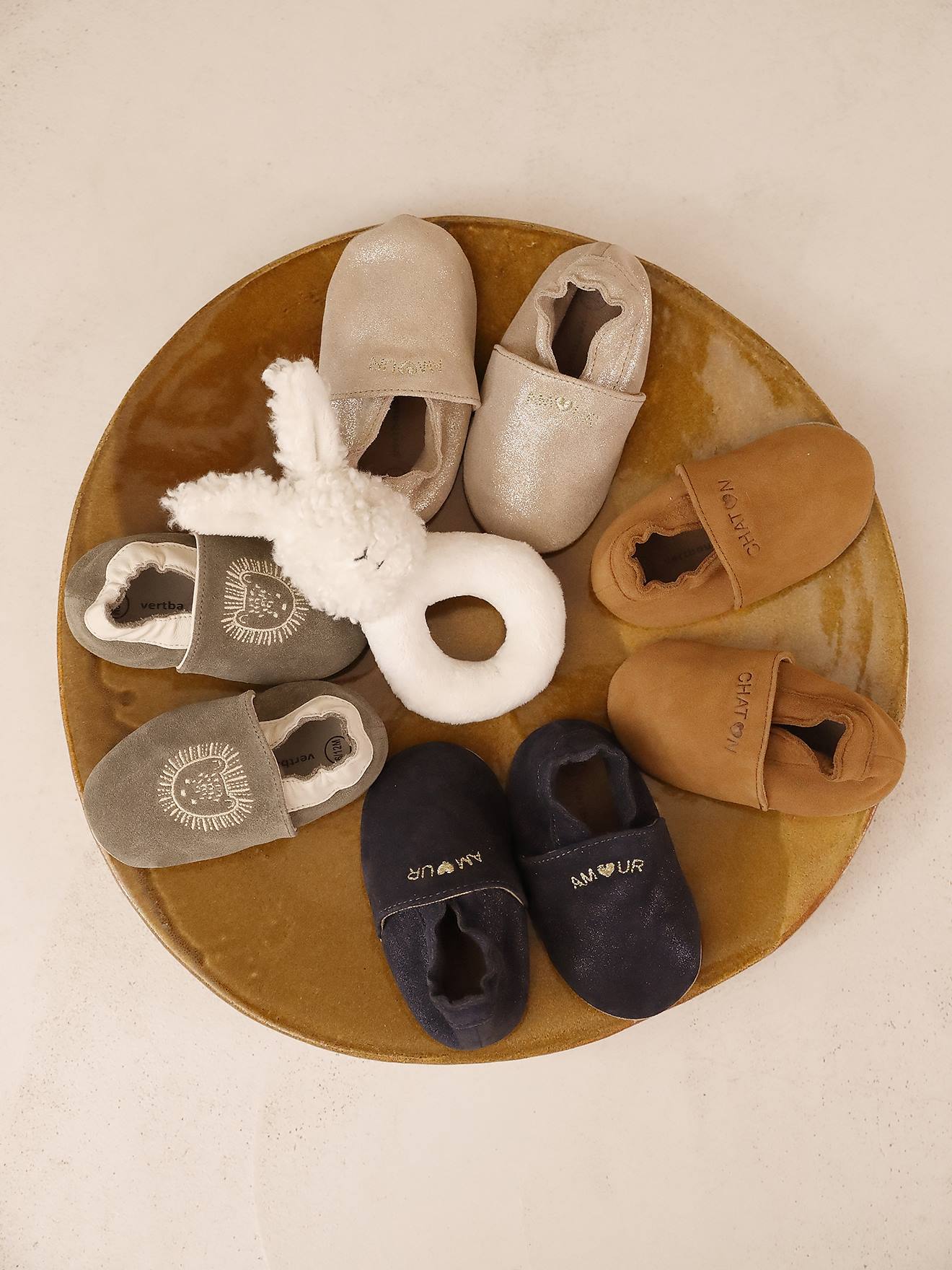 Chaussons Bébé En Cuir Souple Vertbaudet - Modèle "Mon Lion" - Taille 12/18 Mois (74/81 Cm) - Marron - 6