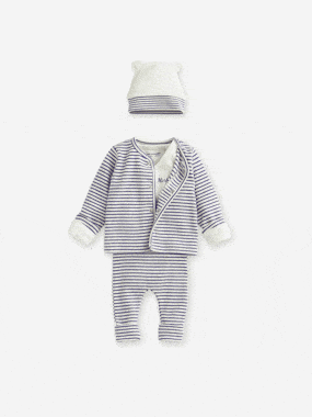 Mix & match outfit: bodysuit + leggings + cardigan + hat   - vertbaudet enfant