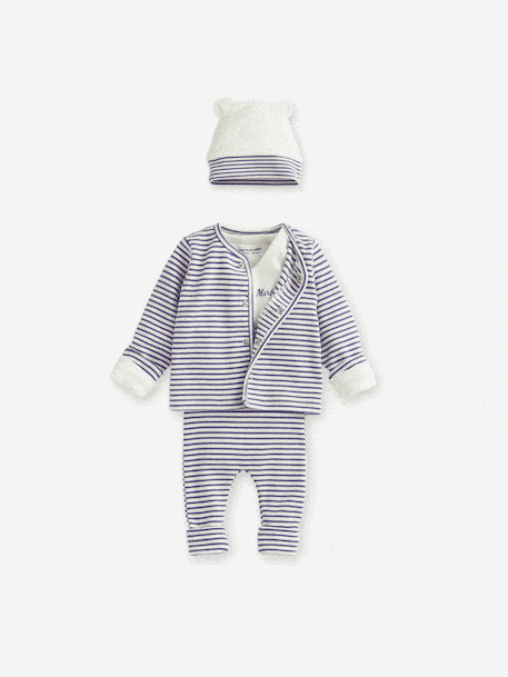 Mix & match outfit: bodysuit + leggings + cardigan + hat blue - vertbaudet enfant 