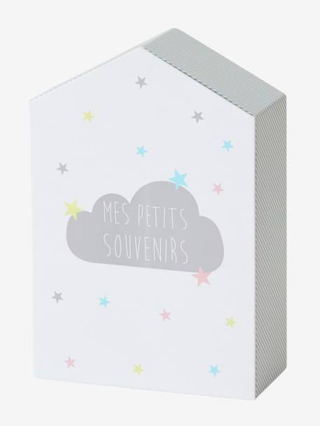 Newborn Box with Drawers GREY LIGHT SOLID WITH DESIGN - vertbaudet enfant 