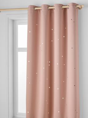 -Blackout Curtain with Eyelets & Perforated Motifs