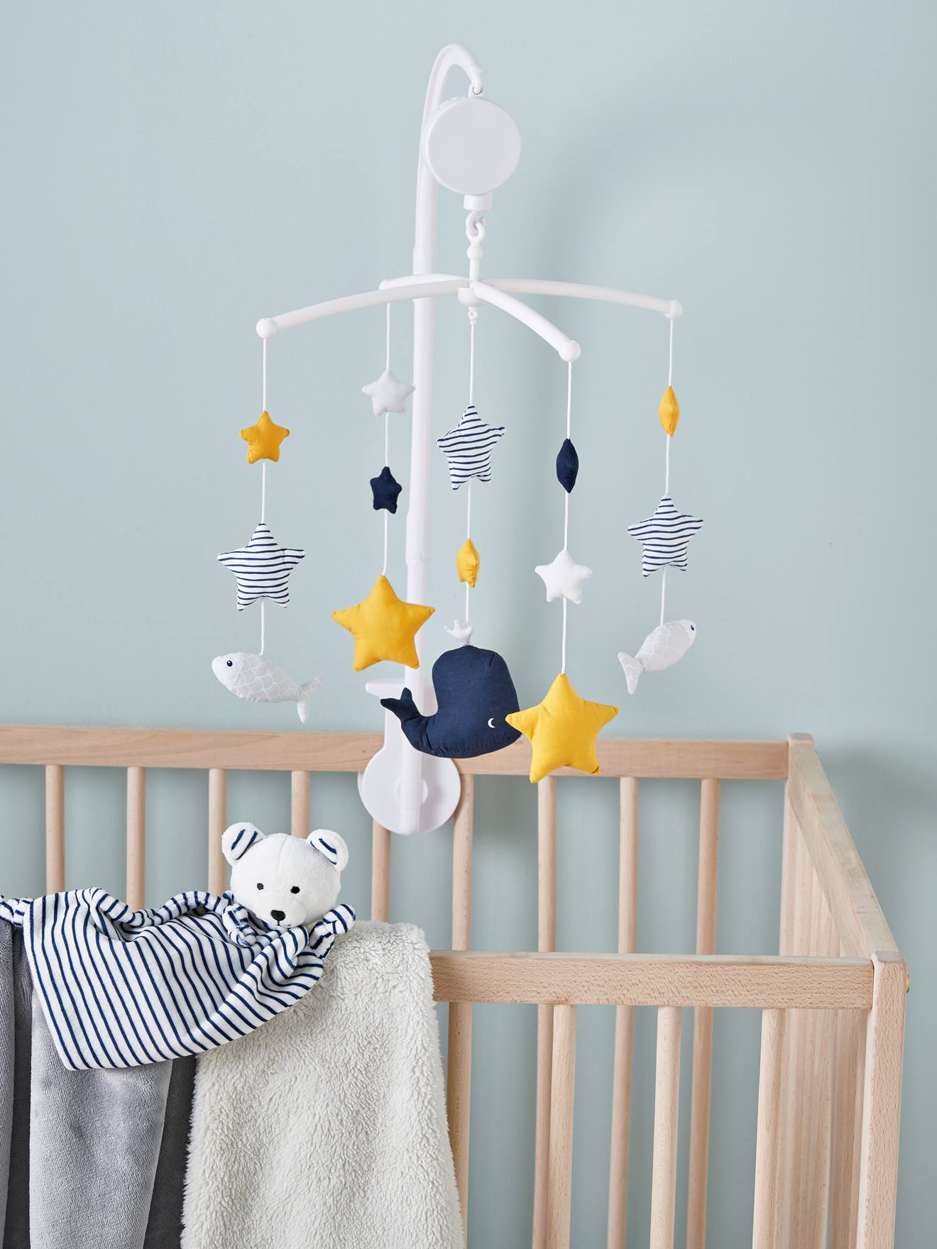 Musical Mobile Set Fun Sailor Dark Blue Nursery