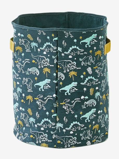 Dinorama Storage Hamper BLUE DARK SOLID WITH DESIGN - vertbaudet enfant 