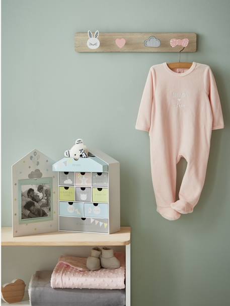 Newborn Box with Drawers GREY LIGHT SOLID WITH DESIGN - vertbaudet enfant 