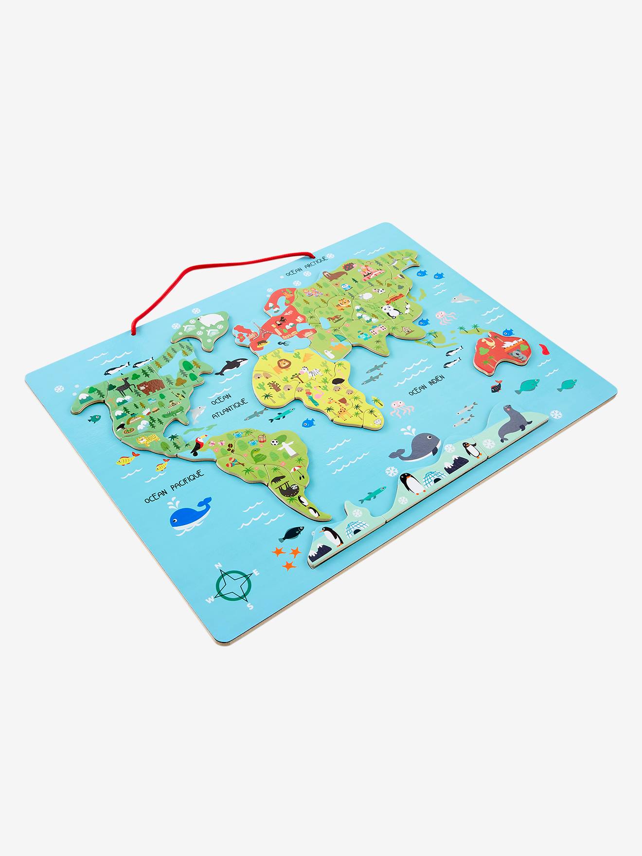 Puzzle de la carte du monde en bois pour enfants, jouets éducatifs pour  l'apprentissage précoce, 45x30 CM - AliExpress