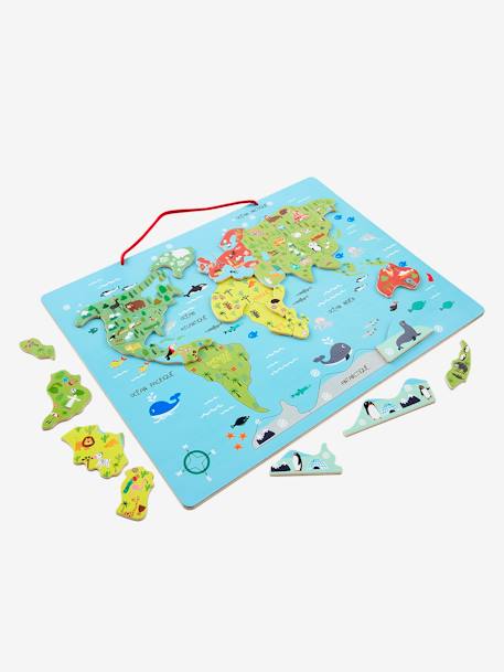 Puzzle Monde magnétique en bois FSC® multicolore - vertbaudet enfant 