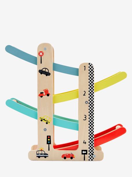 Toboggan à voitures en bois FSC® multicolore - vertbaudet enfant 