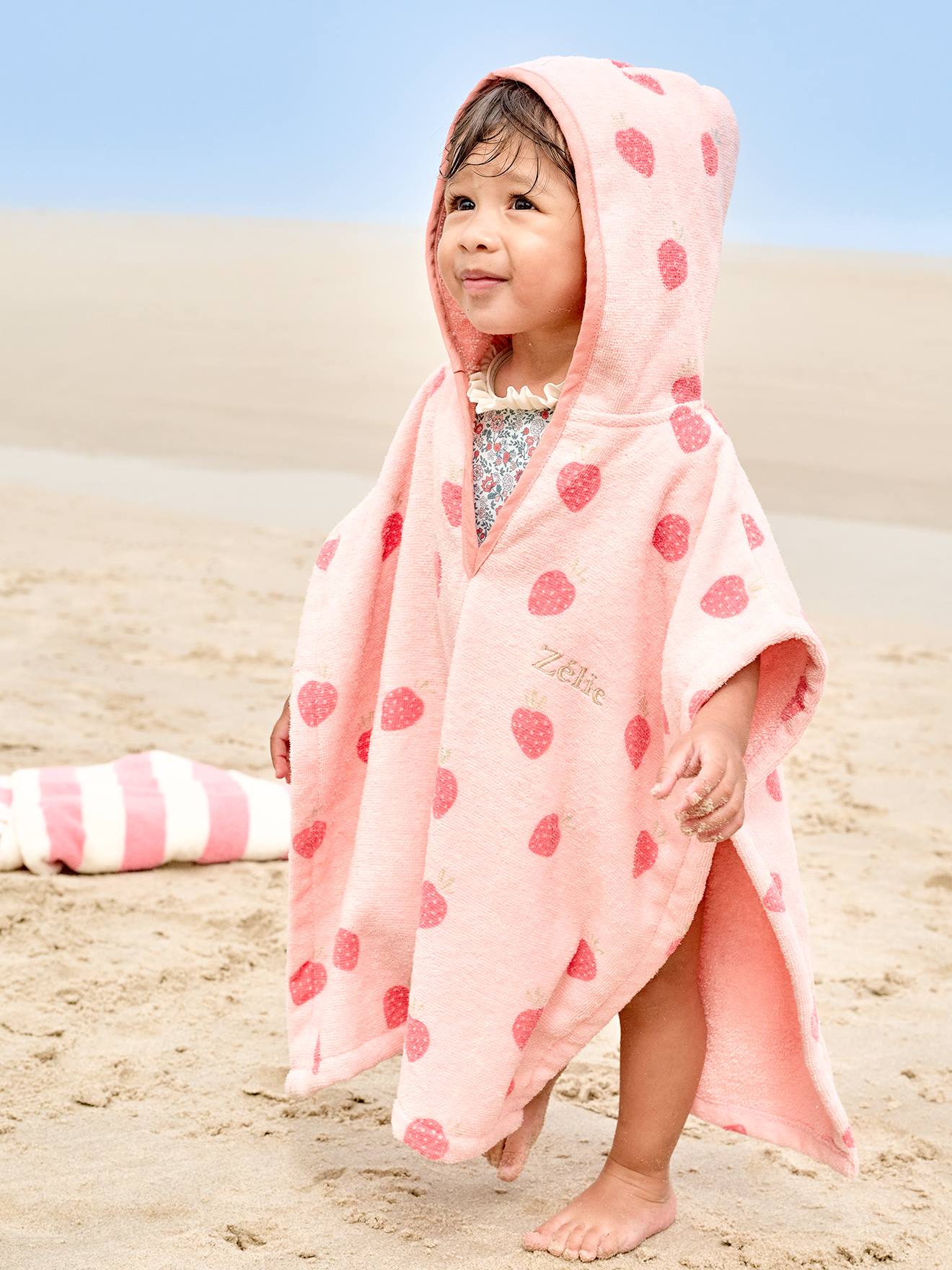 Robe de plage couverte par Calzedonia BÉBÉ MER FILLES rose vif/orange