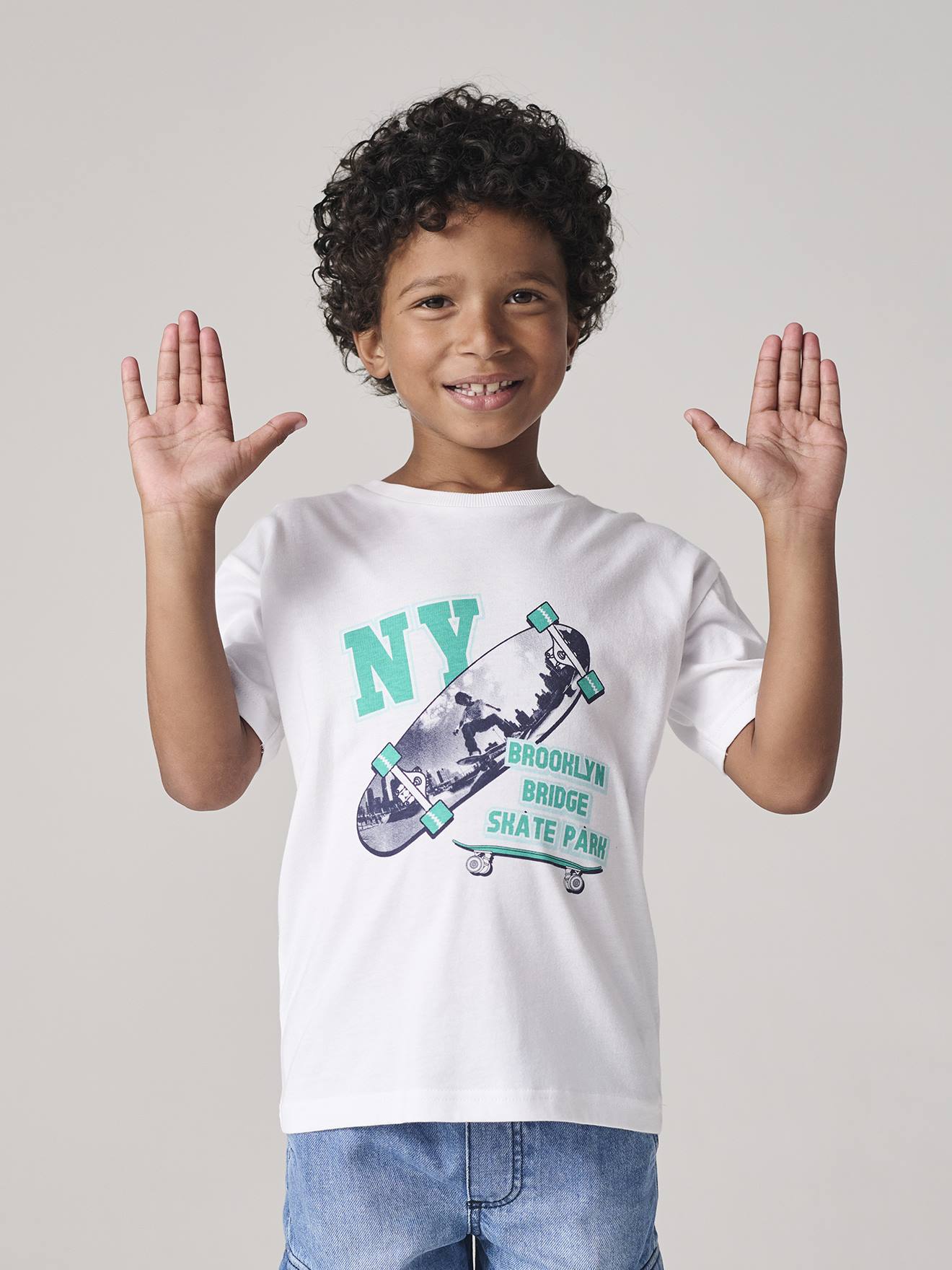 Photo print T-shirt for boys white, Boys