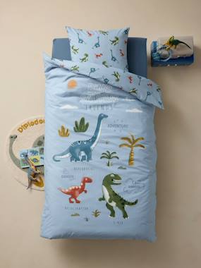 -Duvet Cover Set + Pillowcase for Children, with Recycled Cotton, DINO FRIENDS