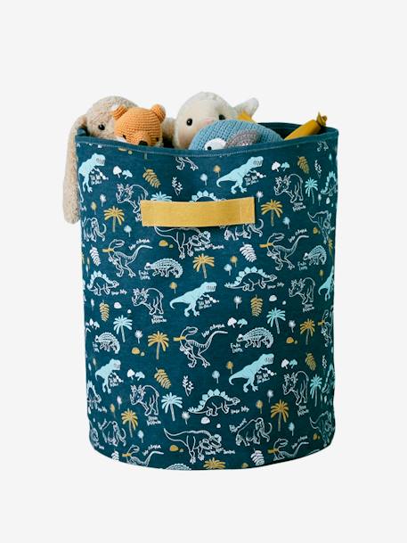 Dinorama Storage Hamper BLUE DARK SOLID WITH DESIGN - vertbaudet enfant 