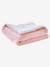 Couverture en microfibre doublée 'peau de mouton' GRIS+ROSE PALE - vertbaudet enfant 