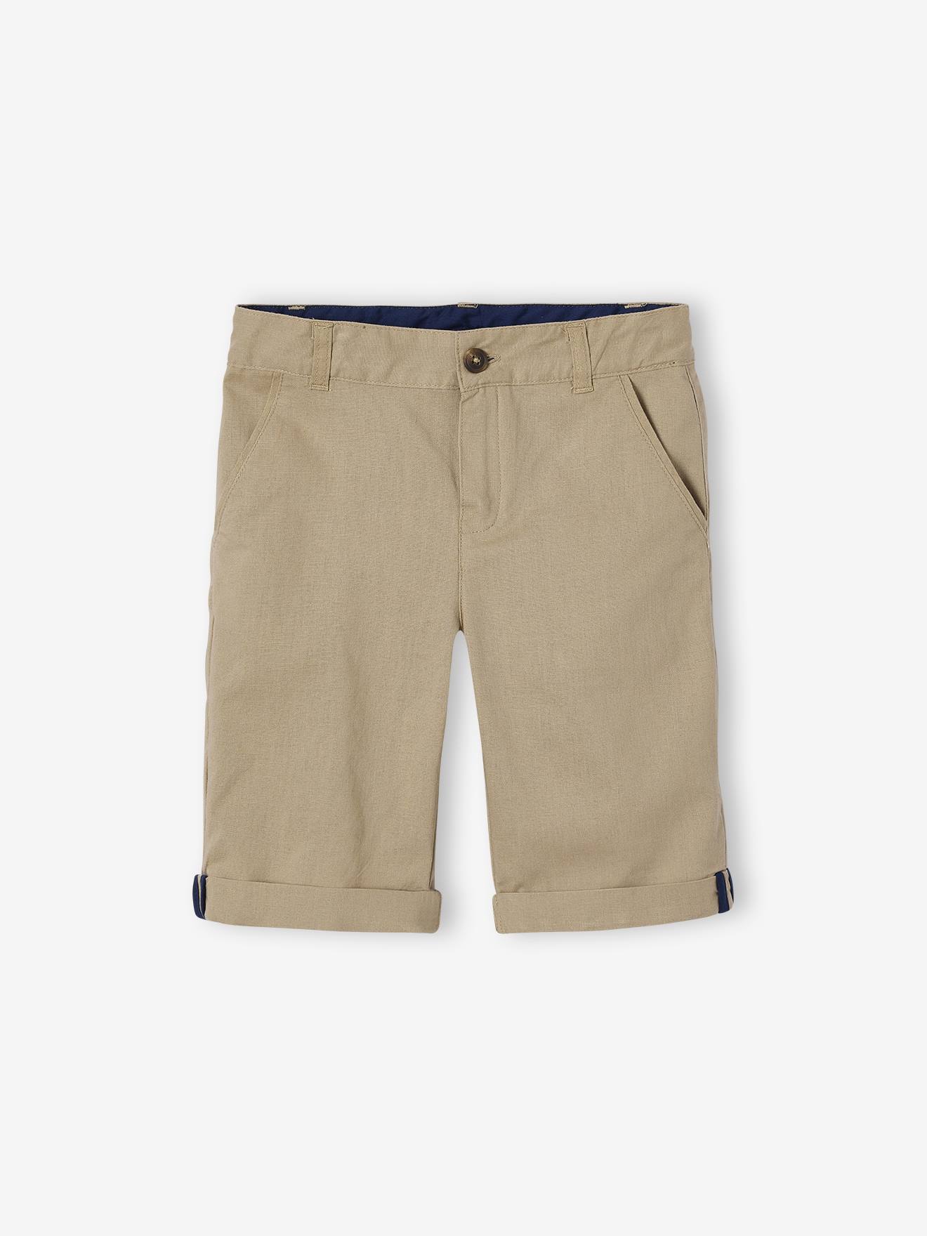 Bermuda Shorts in Cotton/Linen for Boys - beige, Boys