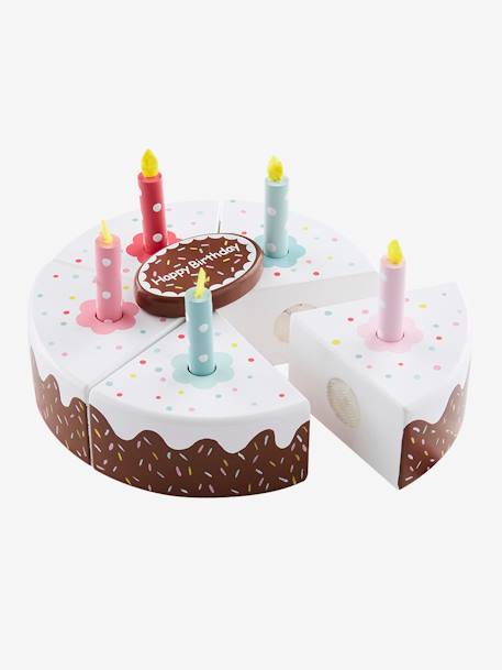 Gâteau d'anniversaire en bois FSC® multicolore - vertbaudet enfant 