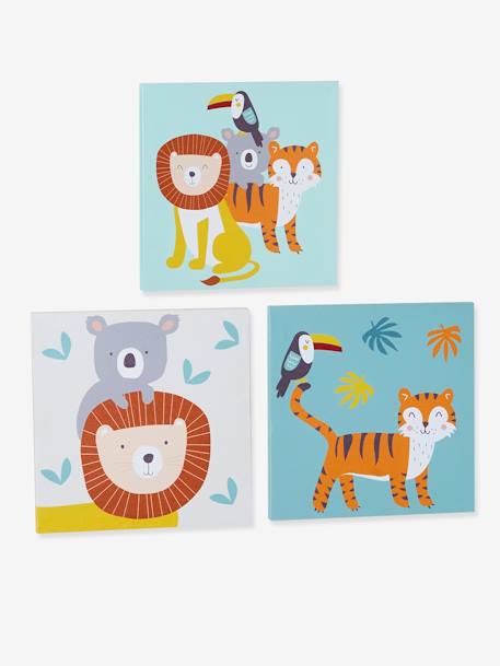 Les 3 toiles imprimées Sweet jungle MULTICOLOR - vertbaudet enfant 