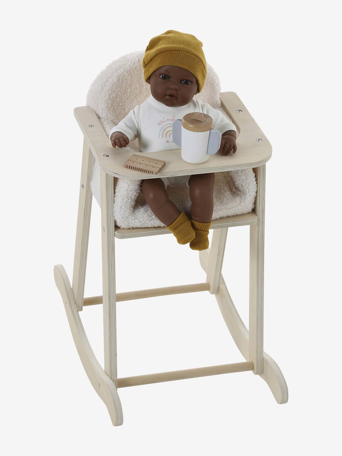 VERTBAUDET Chaise Haute Poupon en Bois Blanc TU
