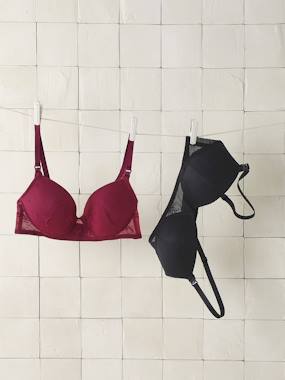 Maternity-Lingerie-Pack of 2 embroidered lace underwired nursing bras