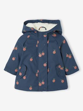 Floral Hooded Raincoat, Lined, for Baby Girls  - vertbaudet enfant