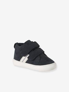 Baskets Bébé Fille Cuir à Scratchs Or