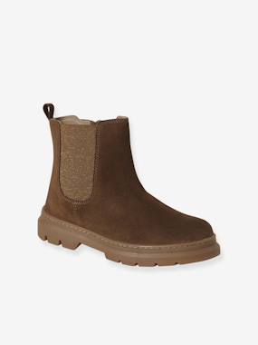 Bottes Fille VERTBAUDET En Cuir Pailleté - Fermeture Zip, Semelle Antidérapante, Motifs Coeurs Et étoiles
