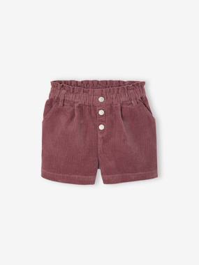 - Paperbag-Style Corduroy Shorts for Girls