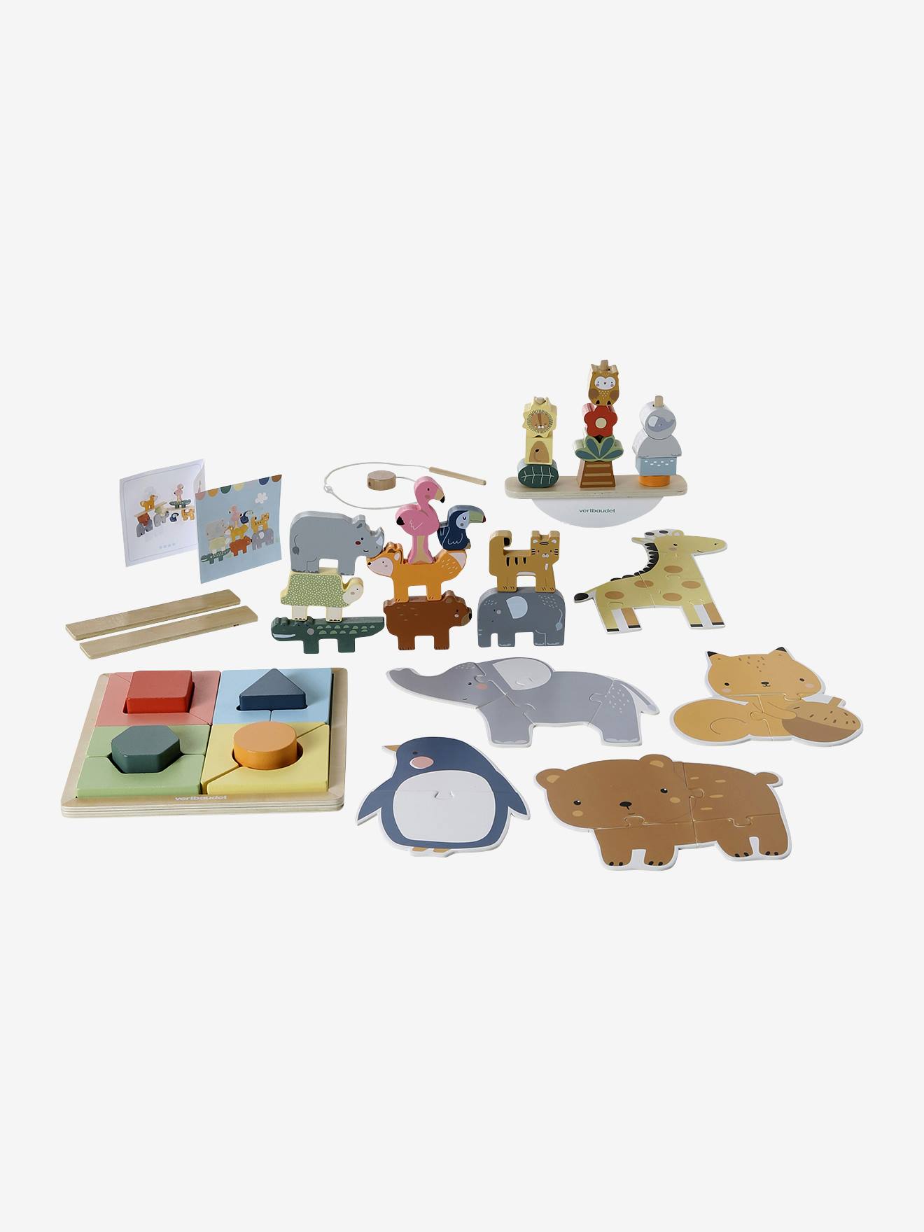Tableau 5 En 1 En Bois FSC® Pour Enfants Avec Tabouret - Bureau, Tableau Blanc/craie, Papier Et Support Briques - 12