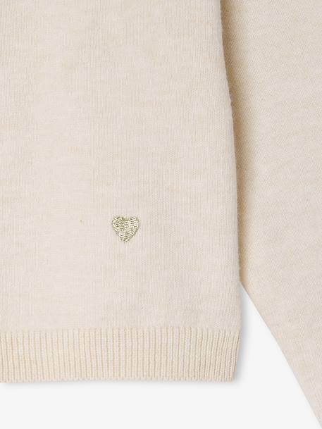 Gilet fille maille fine BASICS anthracite+beige chiné+bleu grisé+bois de rose+marine+prune+vanille+vert émeraude - vertbaudet enfant 
