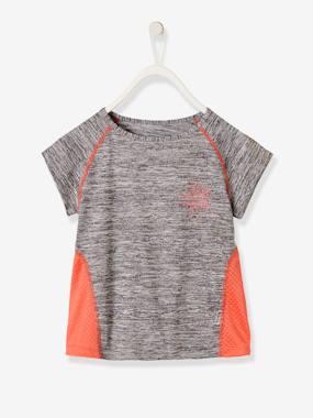 Girls-Sportswear-Short-Sleeved Sports T-Shirt for Girls, Star Motif