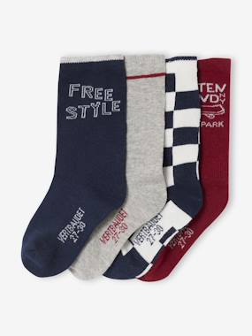 Lot De 4 Paires Chaussettes Sport Garçon - Côtes écru 35/38 - Confort Et Résistance