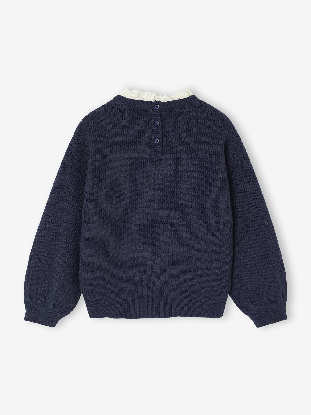 Pull col rond fantaisie ivoire femme | Morgan