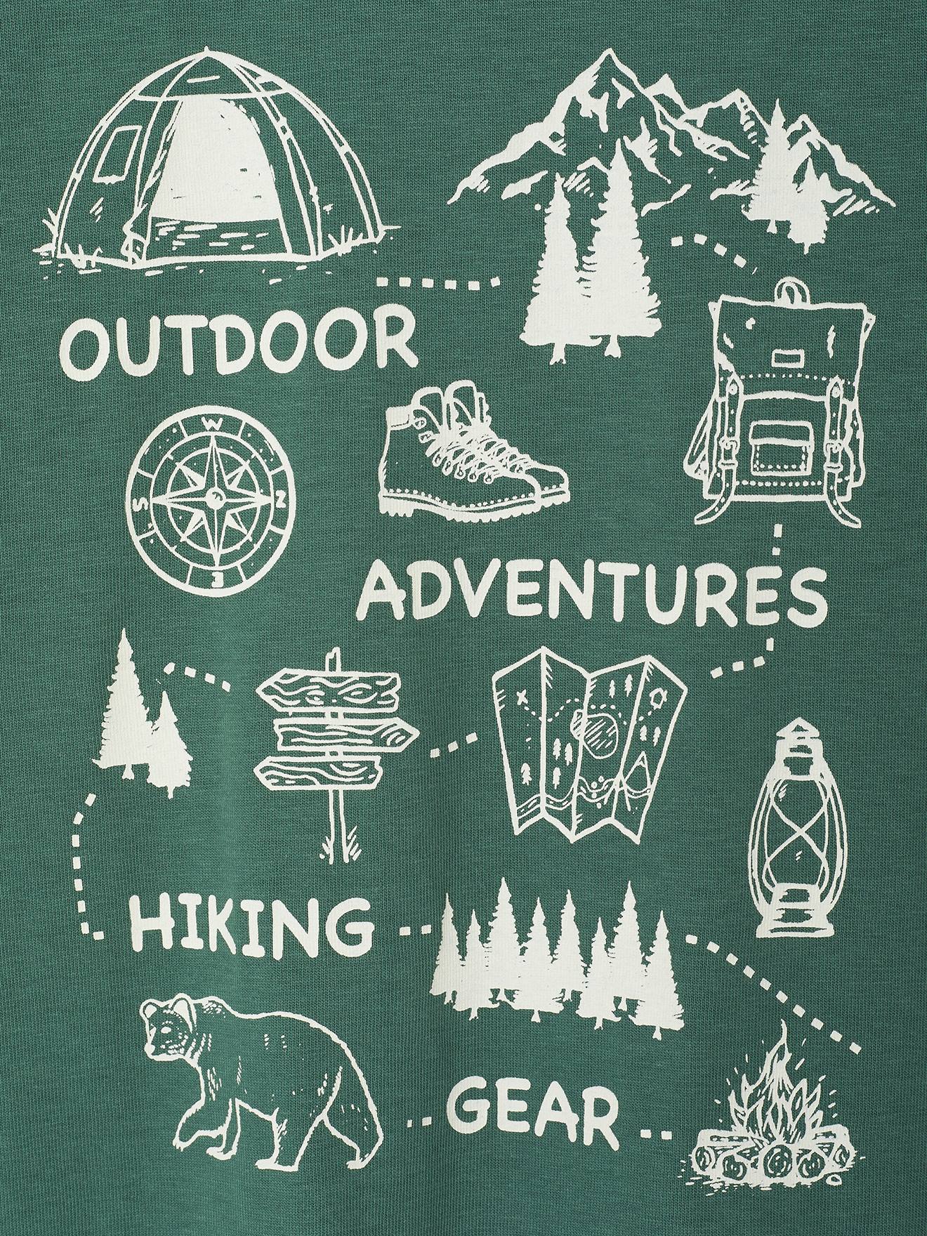 T-shirt Garçon Old Navy – Bleu Marine – Manches Longues – Imprimé Montagne – Taille 8