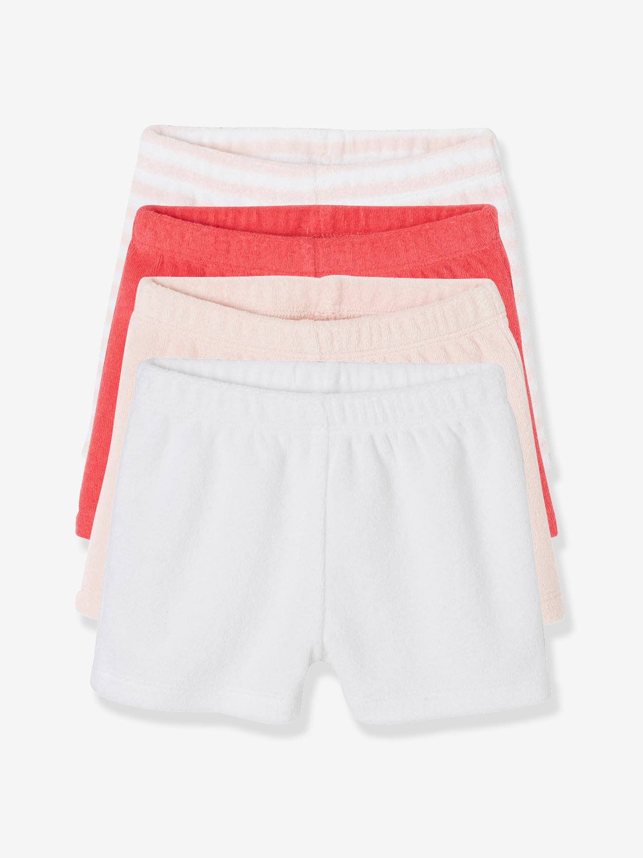 Lot De 4 Shorts En Eponge Bebe Fille Oeko Tex Lot Eau De Rose Bebe