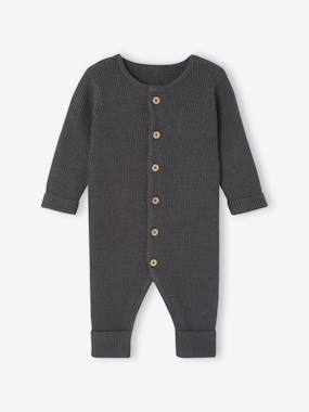 Long Sleeve Jumpsuit in Rib Knit for Babies  - vertbaudet enfant
