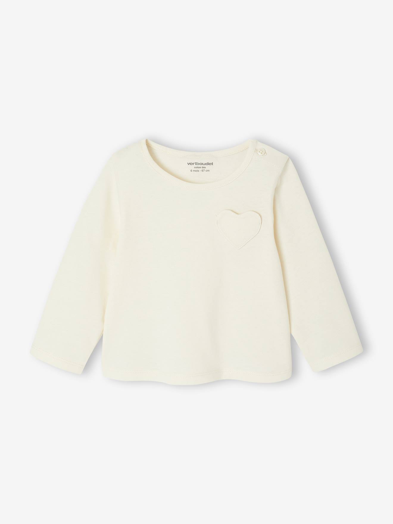 Lot De 3 T-Shirts Bébé Garçon En Coton Bio - Manches Longues, Col Rond, Pressions Épaules