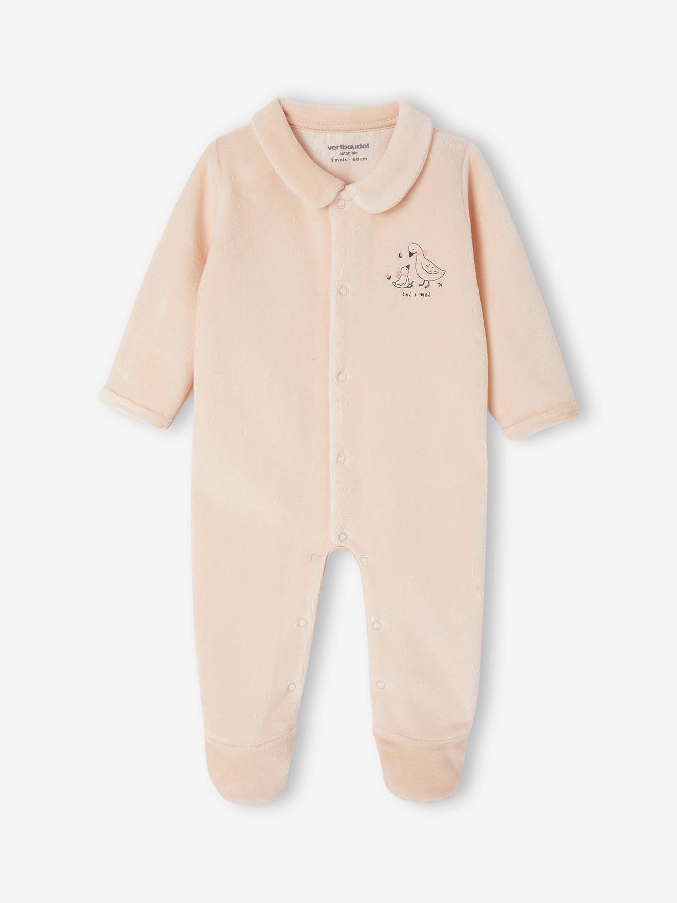 VERTBAUDET - Lot De 2 Pyjamas Bébé Garçon En Velours Doux - Motifs Animaux - 75% Coton, 25% Polyester Recyclé - 9