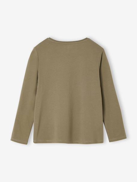 Sequinned Top for Girls ecru+olive - vertbaudet enfant 
